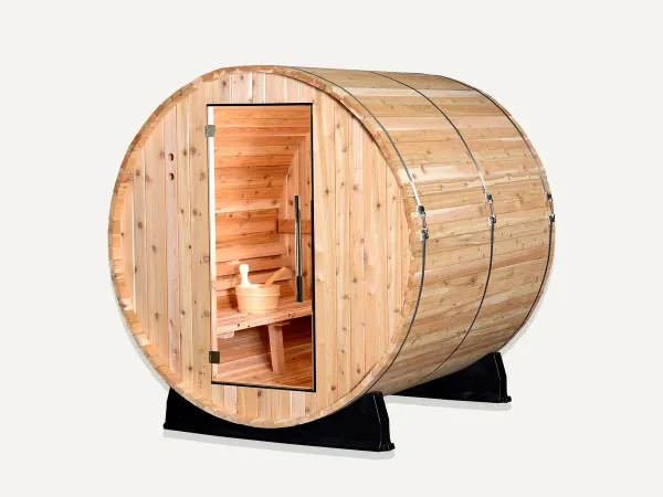 Image: almostheaven.com Almost Heaven Pinnacle 4 Person Barrel Sauna