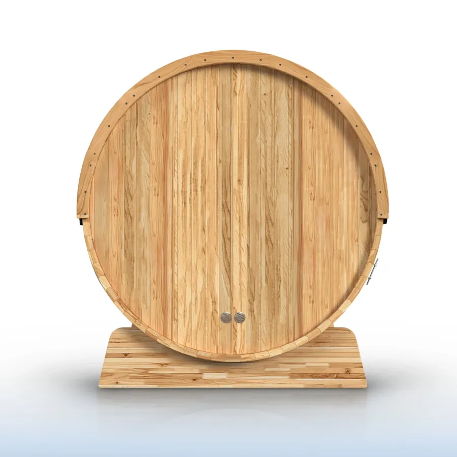 Aleko Liatris Rustic Cedar Barrel Sauna with Front Porch Canopy, 5-6 Person (SB6CED-AP), photo 5 of 9