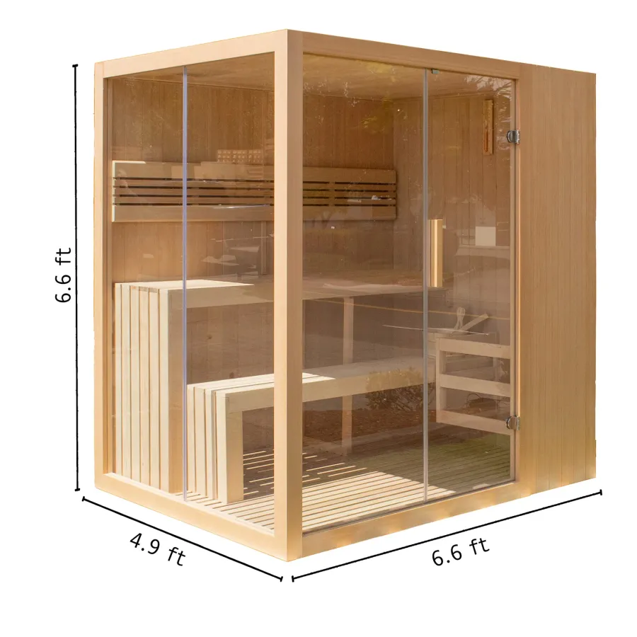 Aleko STHE4INNY 4-Person Hemlock Indoor Sauna, photo 4 of 4