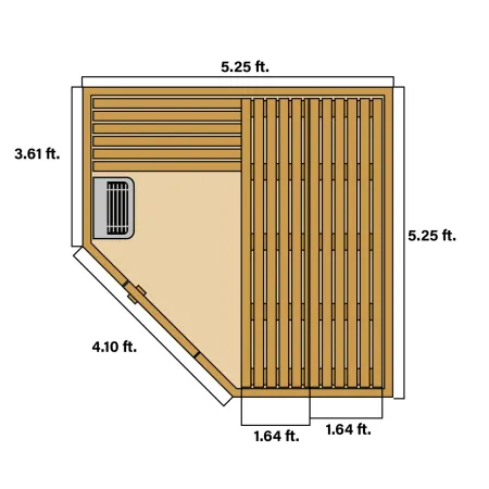 Image: alekoproducts.com Aleko Thermowood Wet Dry Outdoor Sauna with Asphalt Roof, 6 kW, 5 Person (SKD5HEM-AP), photo 5 of 5