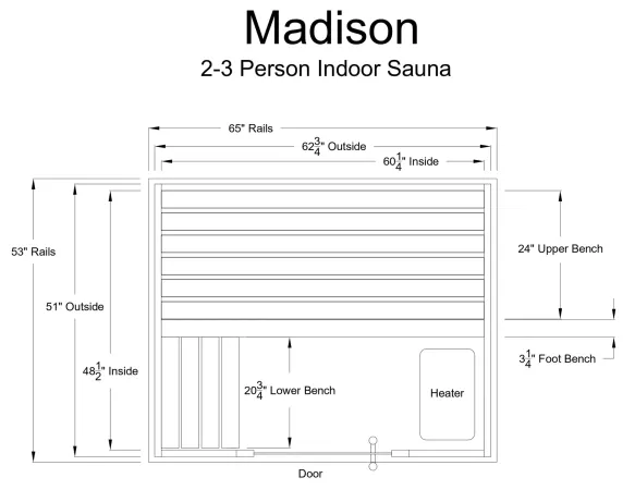 Almost Heaven Madison 2-3 Person Indoor Sauna, photo 9 of 10