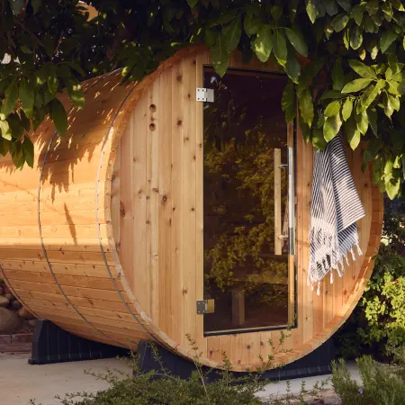 Image: almostheaven.com Almost Heaven Pinnacle 4 Person Barrel Sauna, photo 2 of 7
