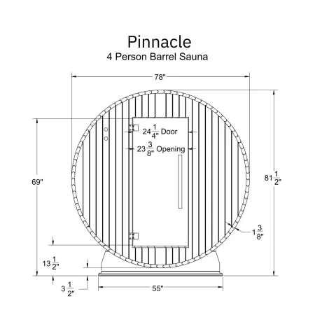 Image: almostheaven.com Almost Heaven Pinnacle 4 Person Barrel Sauna, photo 7 of 7