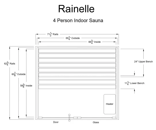 Almost Heaven Rainelle 4 Person Indoor Sauna, photo 8 of 8
