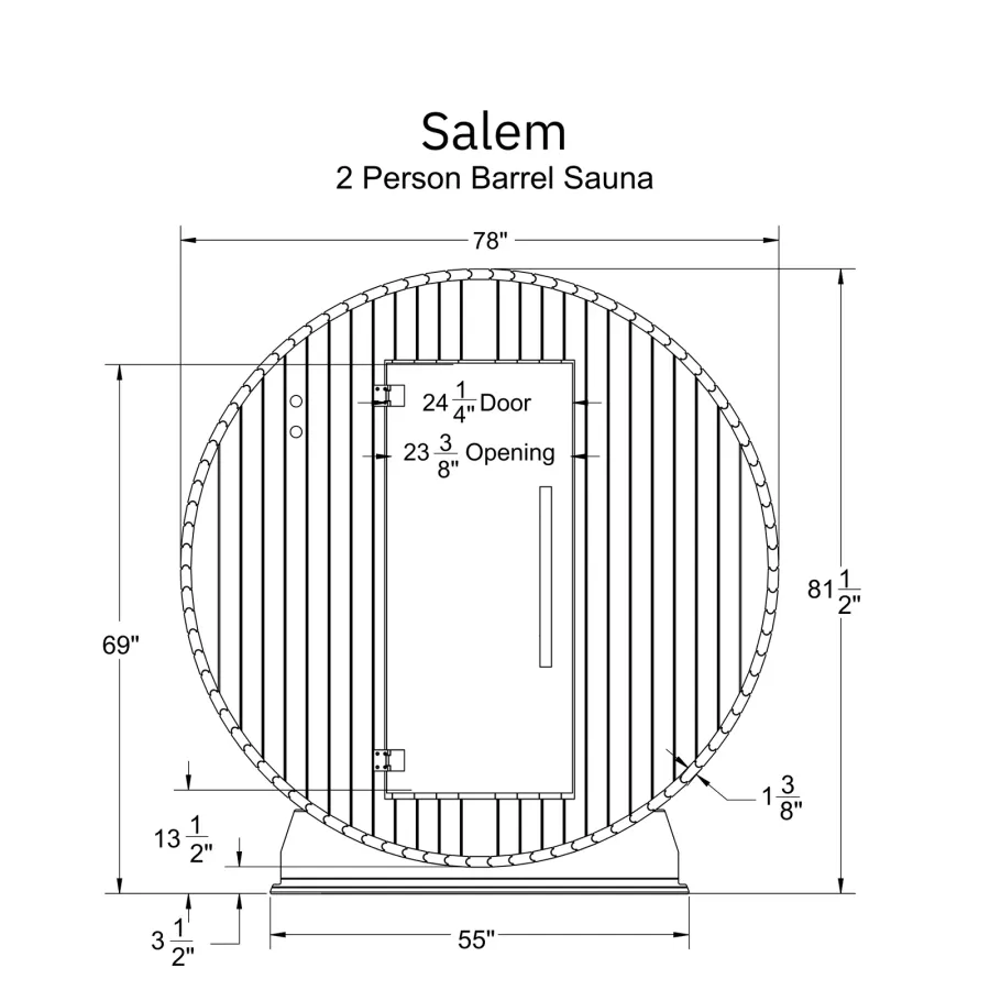 Almost Heaven Salem 2 Person Barrel Sauna, photo 7 of 8
