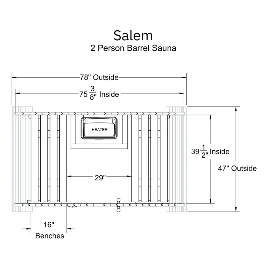 Almost Heaven Salem 2 Person Barrel Sauna, photo 8 of 8