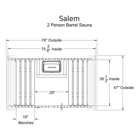 Image: almostheaven.com Almost Heaven Salem 2 Person Barrel Sauna, photo 8 of 8