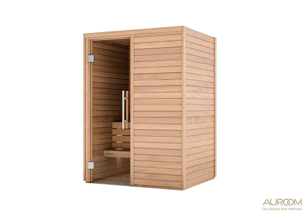 Image: thesaunaheater.com Auroom Cala Wood 2-Person Indoor Sauna Kit, photo 2 of 3