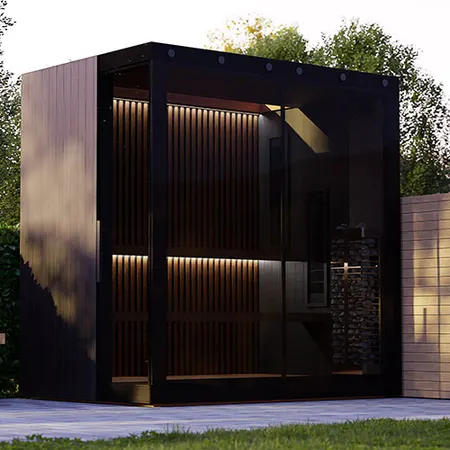 Image: finnmarkdesigns.com Finnmark Designs Trinity FD-9 Outdoor Combination Sauna (SKU FD-KN005)