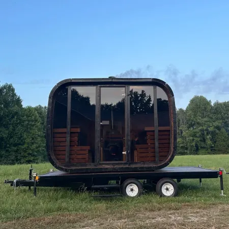 Image: saunaplace.com Heritage Sauna Mobile Lux Halo Sauna Trailer 6-8-Person with HUUM Heater, photo 4 of 4