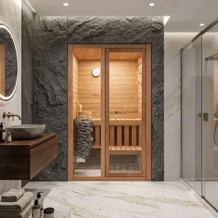 Image: redwoodoutdoors.com Redwood Outdoors Alcove Indoor Sauna - 2 Person, photo 6 of 8