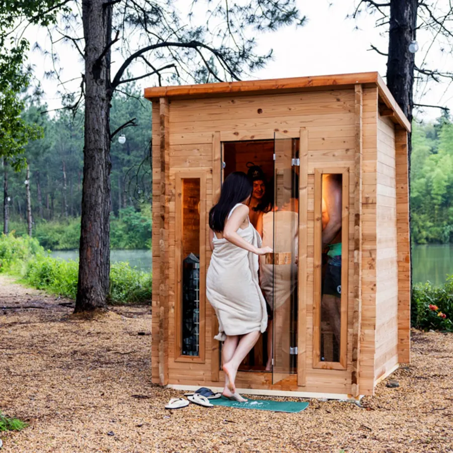 Redwood Outdoors Cabin Outdoor Sauna - 4 Person, photo 5 of 10