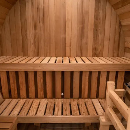 Image: redwoodoutdoors.com Redwood Outdoors Extra-Wide Outdoor Barrel Sauna - 6 Person, photo 9 of 10