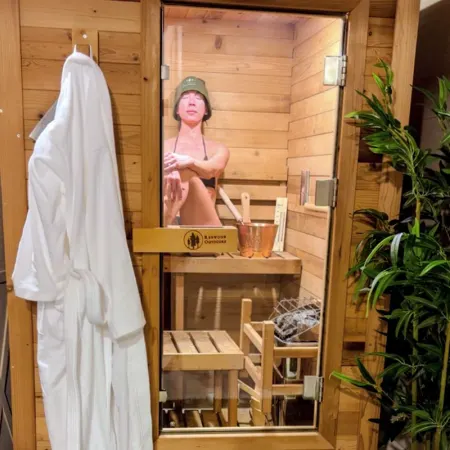 Image: redwoodoutdoors.com Redwood Outdoors Haven Indoor Sauna - 3 Person, photo 5 of 10
