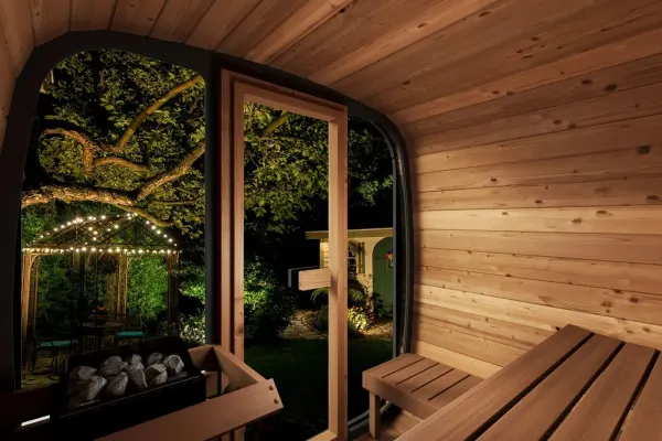 Image: topture.com SaunaLife Cube CL5G 4-Person Outdoor Cube Sauna, photo 9 of 11