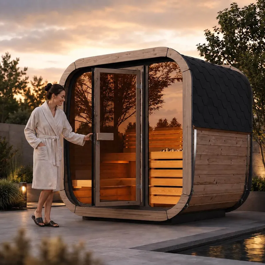 SaunaLife Cube CL5G 4-Person Outdoor Cube Sauna, photo 2 of 11