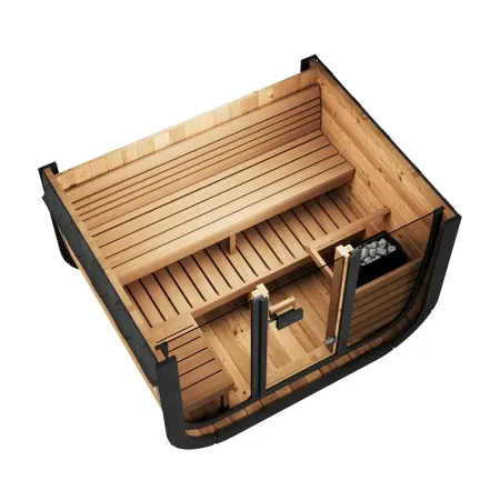 Image: topture.com SaunaLife Cube CL5G 4-Person Outdoor Cube Sauna, photo 3 of 11