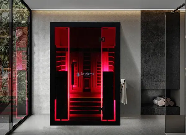 Image: sunhomesaunas.com Sun Home Eclipse 2-Person Red Light & Full-Spectrum Infrared Sauna, photo 2 of 11