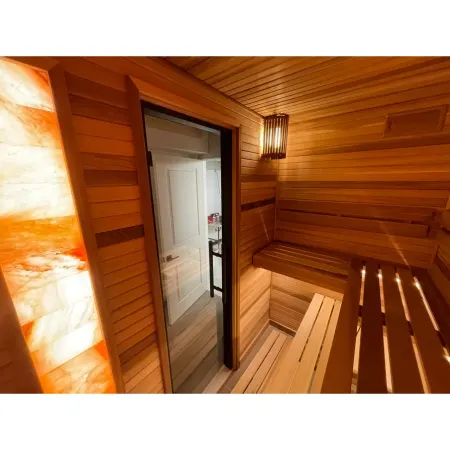 Image: saunaplace.com The Sauna Place Custom Indoor Cedro Sauna Maui 5 × 6 ft, cut to your precise dimensions, photo 4 of 11