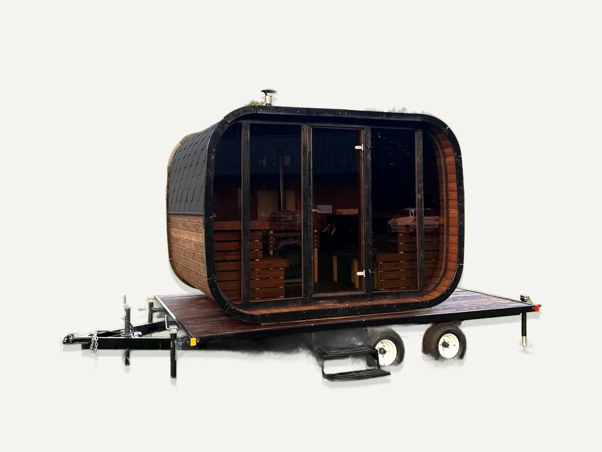 Heritage Sauna Mobile Lux Halo Sauna Trailer 6-8-Person with HUUM Heater
