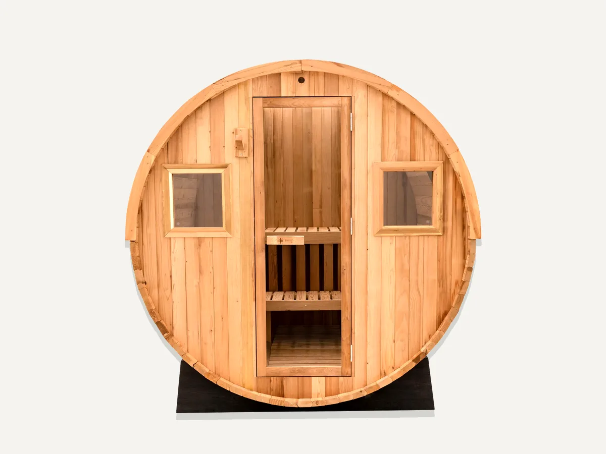 Redwood Outdoors Extra-Wide Outdoor Barrel Sauna - 6 Person