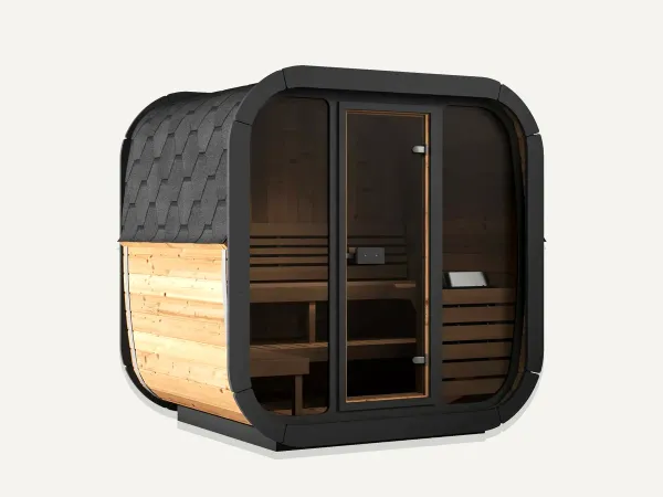 Image: topture.com SaunaLife Cube CL5G 4-Person Outdoor Cube Sauna