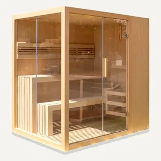 Image: woodartsupply.com Aleko STHE4INNY 4-Person Hemlock Indoor Sauna
