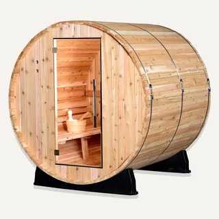 Image: almostheaven.com Almost Heaven Pinnacle 4 Person Barrel Sauna
