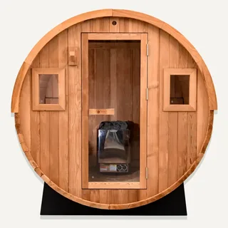 Image: redwoodoutdoors.com Redwood Outdoors Barrel Outdoor Sauna - 6 Person
