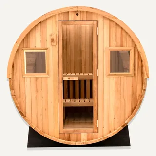 Image: redwoodoutdoors.com Redwood Outdoors Extra-Wide Outdoor Barrel Sauna - 6 Person